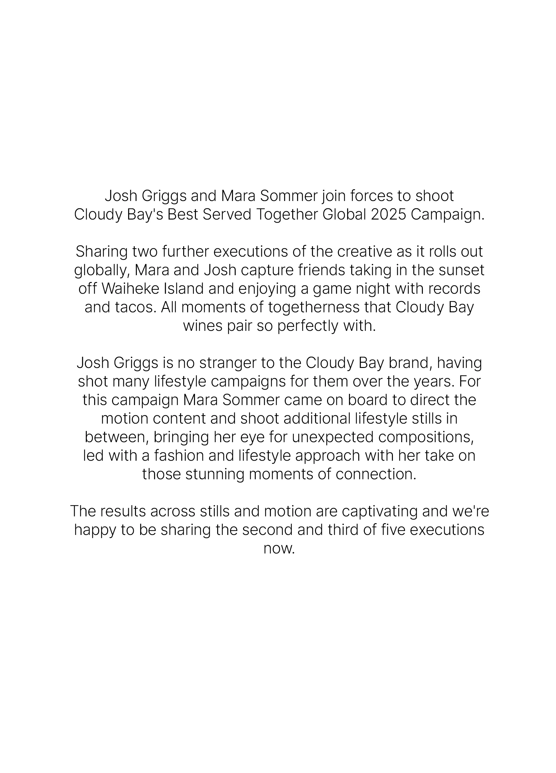 The Collective Force - Cloudy Bay Best Served Together